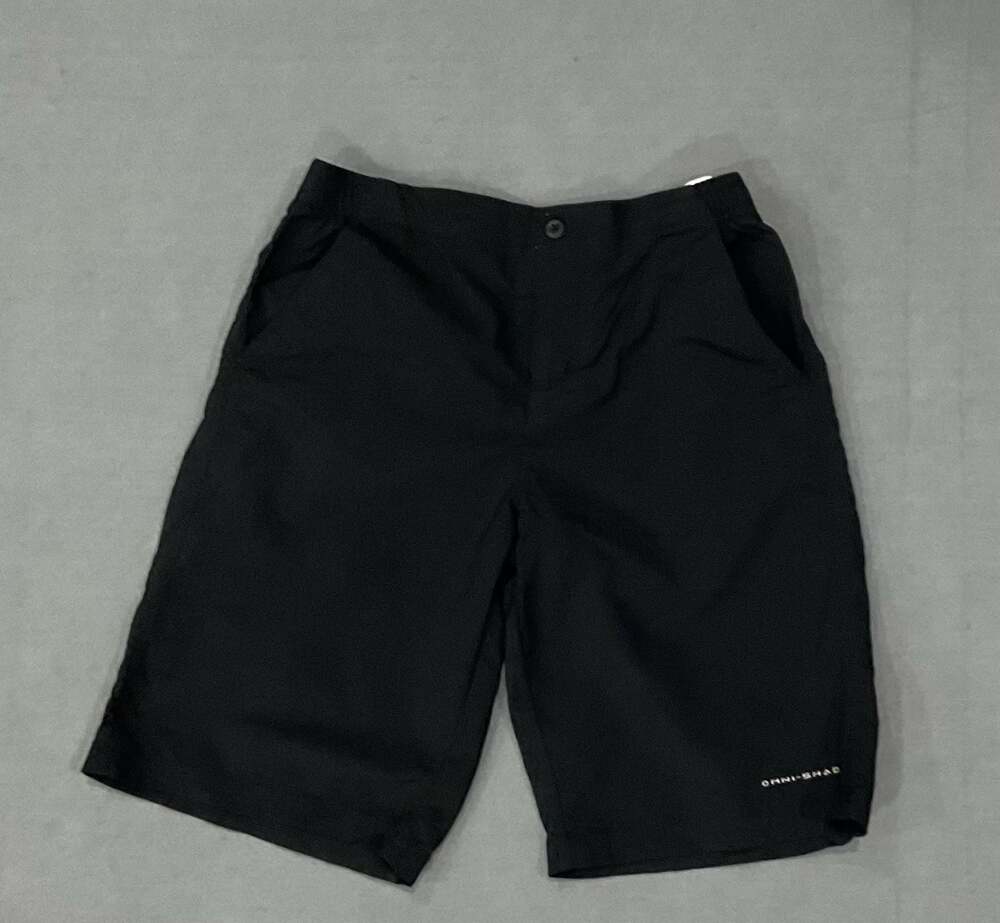Columbia PFG Bahama Youth Boys Black Omni-Shade Fishing Shorts Size L (14/16)